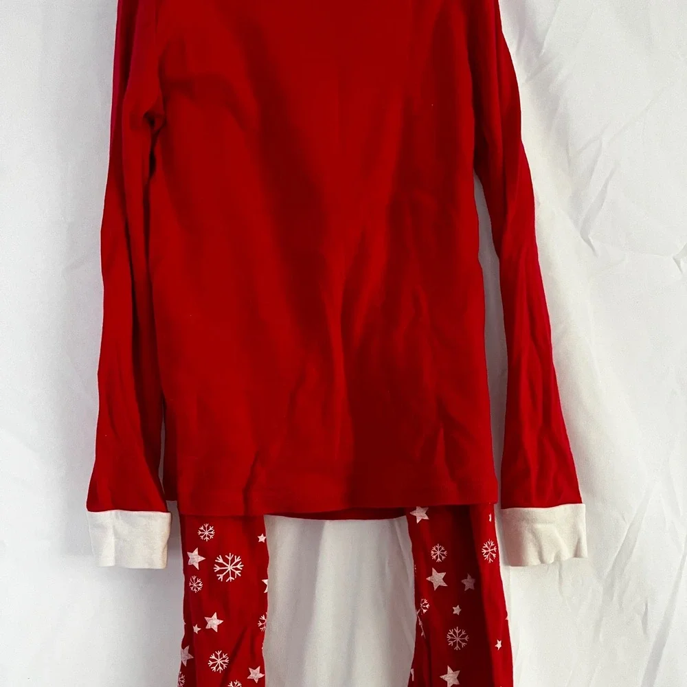 Kids Red Christmas‎ Reindeer Snowflake Pajama Set Long Sleeve Pants glow in dark